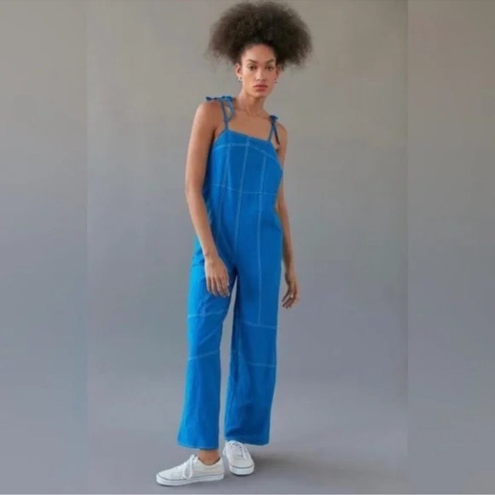 Urban Outfitters Harley Linen Backless Overalls
